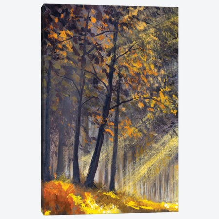 Spring Summer Sunny Trees In Forest Park Artwork Canvas Print #VRY556} by Valery Rybakow Canvas Print
