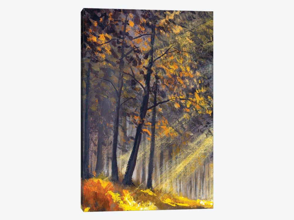 Spring Summer Sunny Trees In Forest Park Artwork 1-piece Art Print