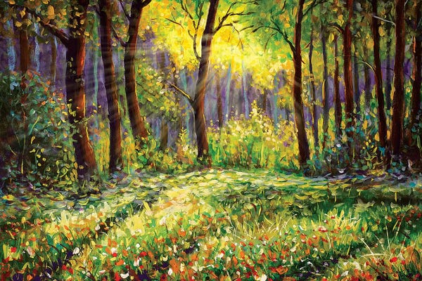 Artists Like Van Gogh: In Sunny Forest by Valery Rybakow
