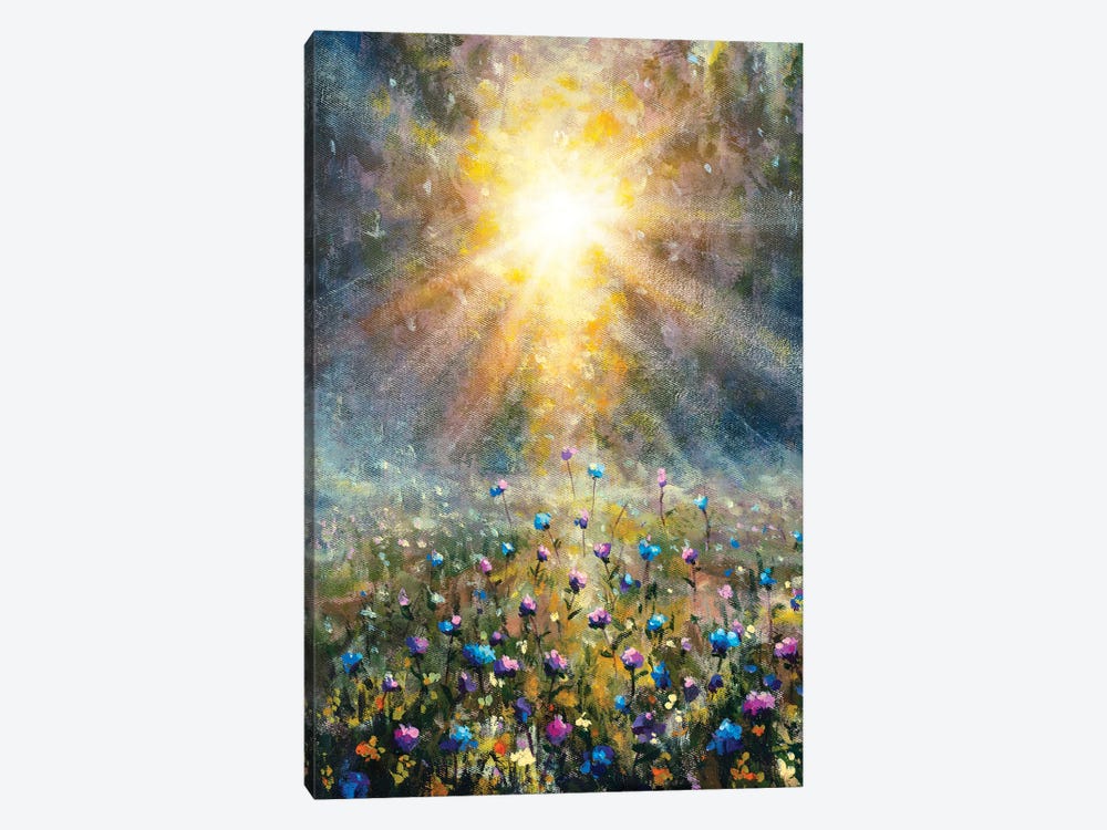 Wildflower Field During Sunrise by Valery Rybakow 1-piece Canvas Wall Art