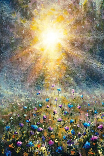 Artists Like Van Gogh: Wildflower Field During Sunrise by Valery Rybakow