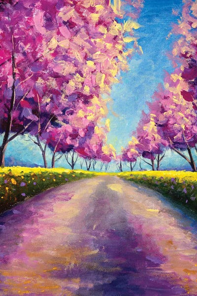 Blossoming Alley Of Pink Sakura II by Valery Rybakow canvas print
