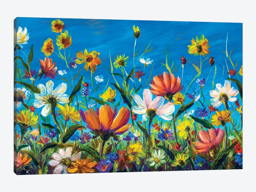 Spring Wildflowers by Valery Rybakow 1-piece Canvas Artwork