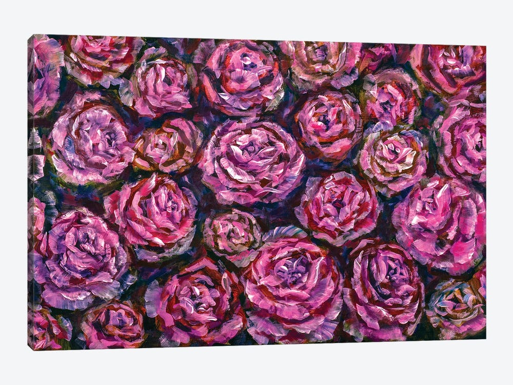 Fuchsia Peonies & Roses by Valery Rybakow 1-piece Canvas Artwork