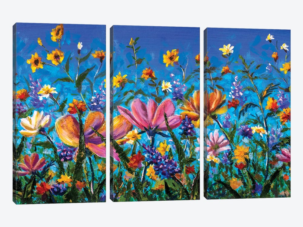 Flowers by Valery Rybakow 3-piece Canvas Art