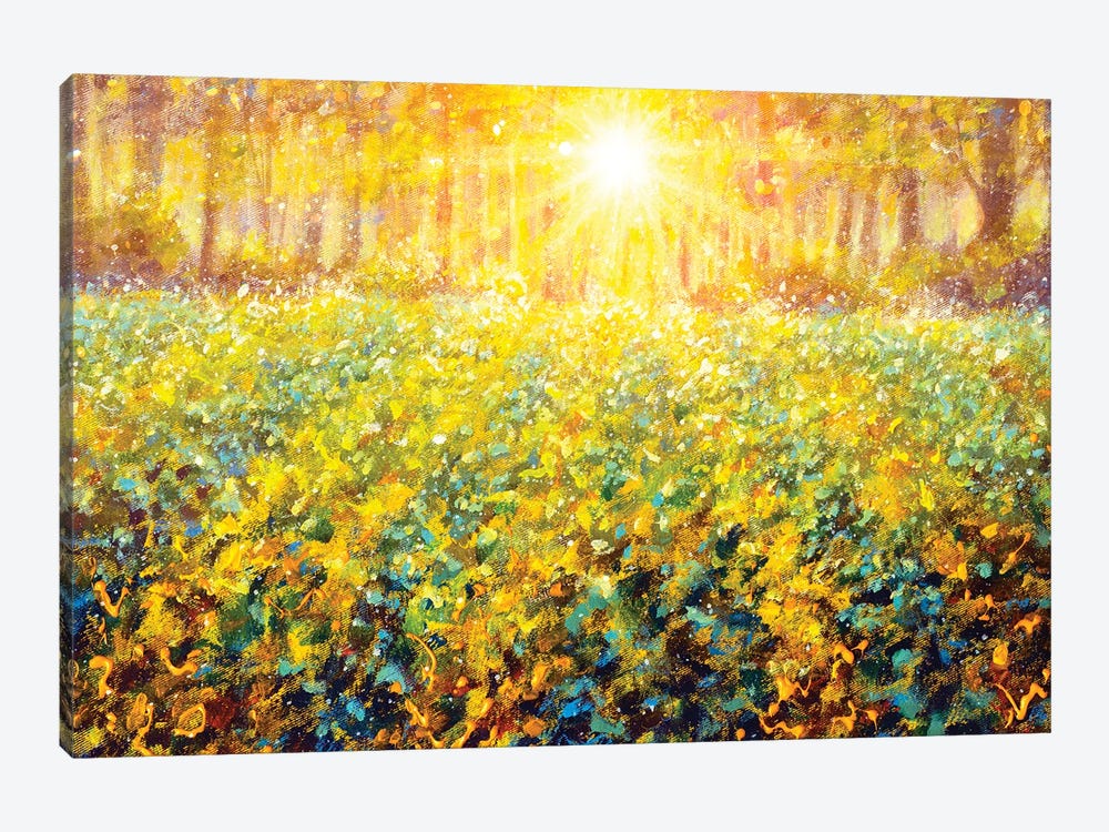 Sunset Over A Green Forest Meadow by Valery Rybakow 1-piece Art Print