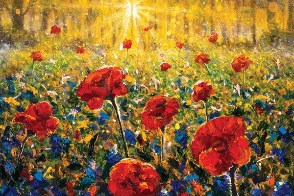 Wildflowers: Red Poppy Field by Valery Rybakow