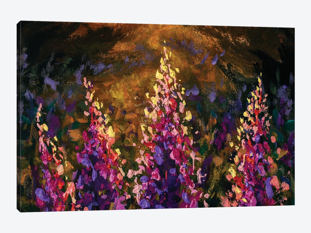 Pink & Purple Flowers by Valery Rybakow 1-piece Canvas Print