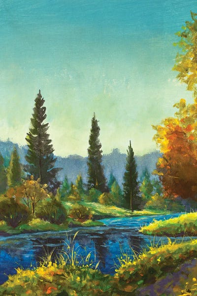Pine Trees: Spring's Flow by Valery Rybakow