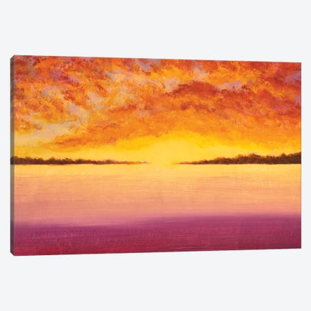 Sunset From The Beach Canvas Print #VRY621} by Valery Rybakow Canvas Wall Art