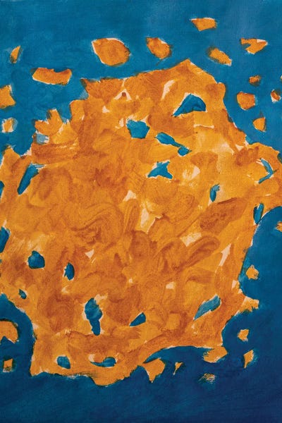 Orange On Blue by Valery Rybakow canvas print