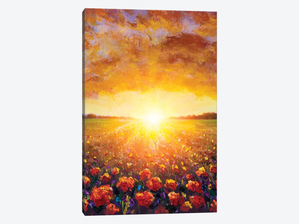 A Field Of Red Poppies by Valery Rybakow 1-piece Canvas Art