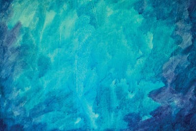 Blue Turquoise Watercolor Abstract Background Canvas Texture by Valery Rybakow canvas print