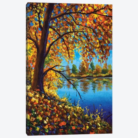 Autumn On The Bank Of A Blue River Canvas Print #VRY635} by Valery Rybakow Canvas Art