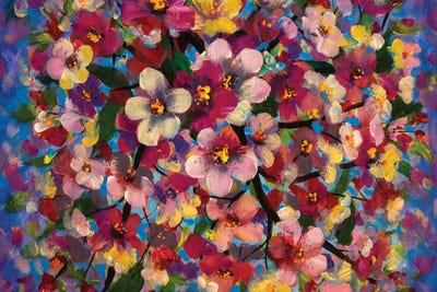 Spring Bright Multi Colored Flowers by Valery Rybakow canvas print