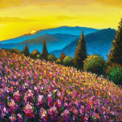 Beautiful Field Of Flowers II by Valery Rybakow framed canvas print