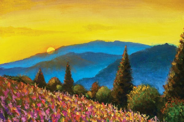 Cypress Trees: Tuscany Summer Italian Landscape Artwork by Valery Rybakow