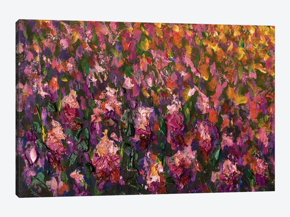 Big Pink Red Violet Flowers Rose Peony Closeup Macro by Valery Rybakow 1-piece Canvas Wall Art