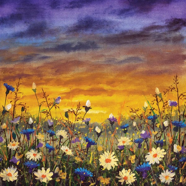 Daisies: White Daisies And Blue Cornflowers by Valery Rybakow