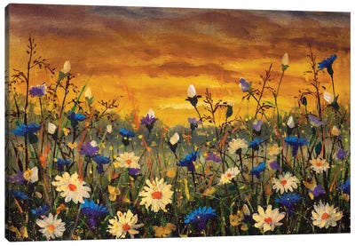 Beautiful Field Of Flowers Canvas Art Print - Valery Rybakow