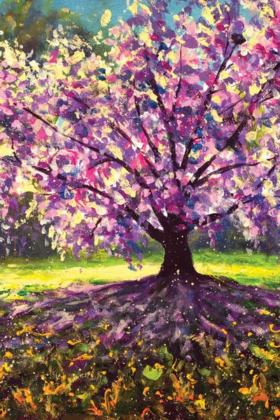 Cherry Trees: Flowering Cherry Sakura Tree by Valery Rybakow