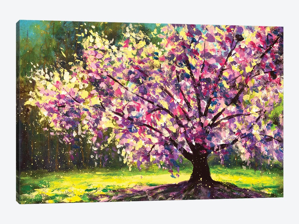 Flowering Sakura In A Spring Green Forest by Valery Rybakow 1-piece Art Print