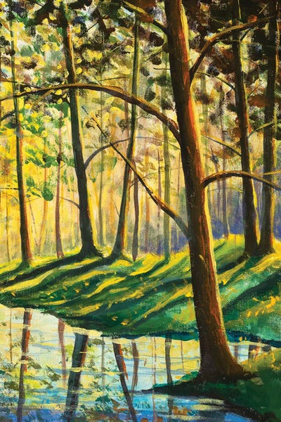 Valery Rybakow: Warm Spring Forest Summer Landscape by Valery Rybakow