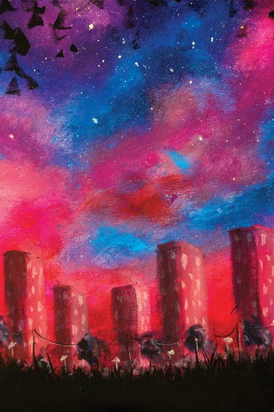 The Projects Under A Vibrant Starry Sky by Valery Rybakow canvas print