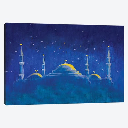 Mosque In The Blue Night Canvas Print #VRY67} by Valery Rybakow Canvas Art Print
