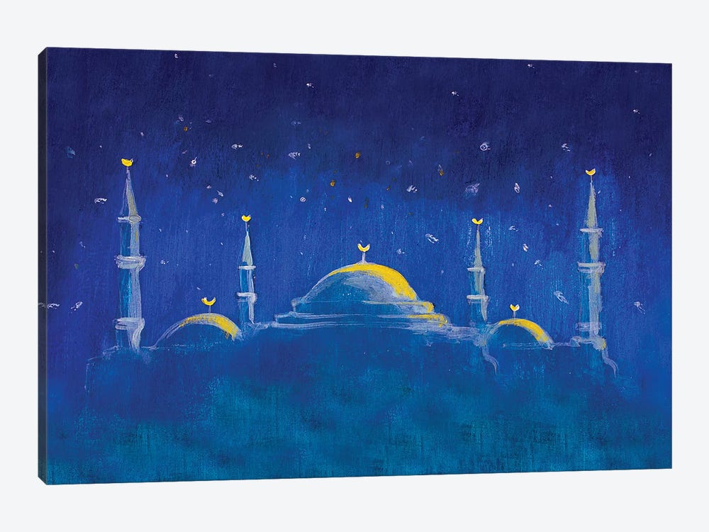 Mosque In The Blue Night by Valery Rybakow 1-piece Canvas Print