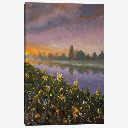 Dawn Sunset Over River Canvas Print #VRY682} by Valery Rybakow Canvas Art
