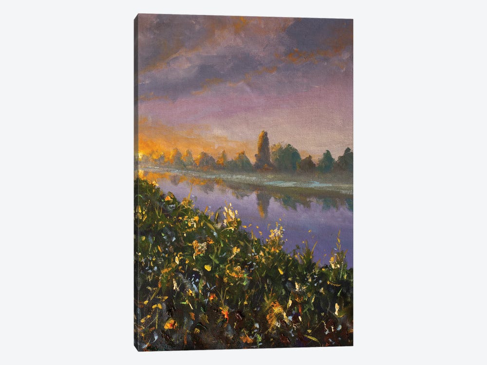 Dawn Sunset Over River by Valery Rybakow 1-piece Canvas Artwork