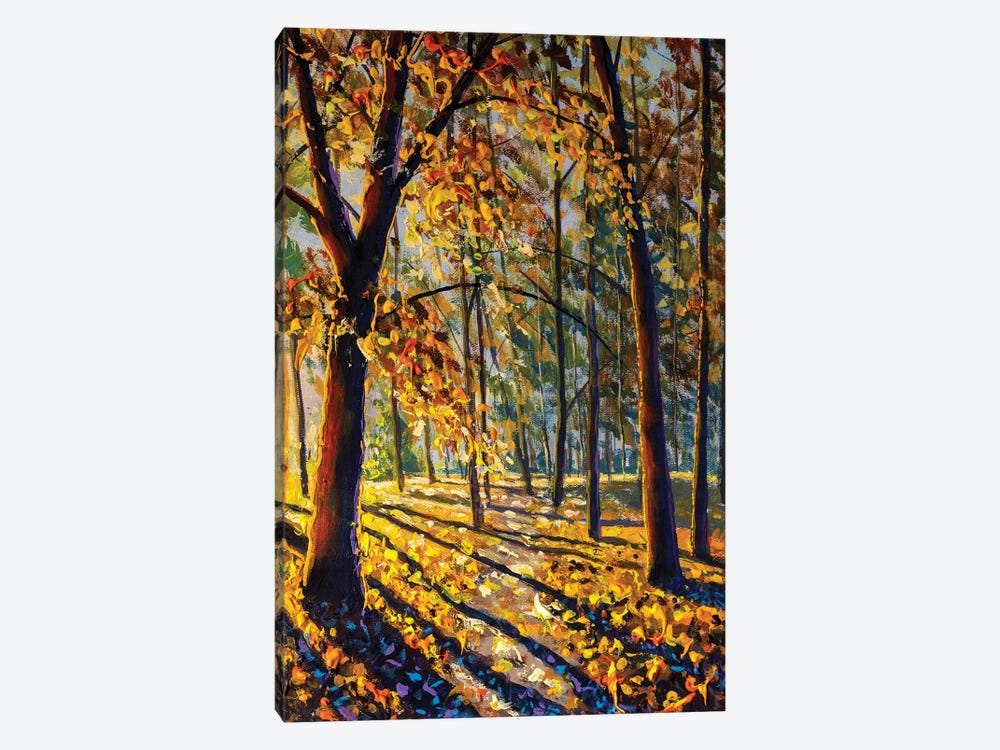 Autumn Forest, Orange Leaves by Valery Rybakow 1-piece Canvas Artwork
