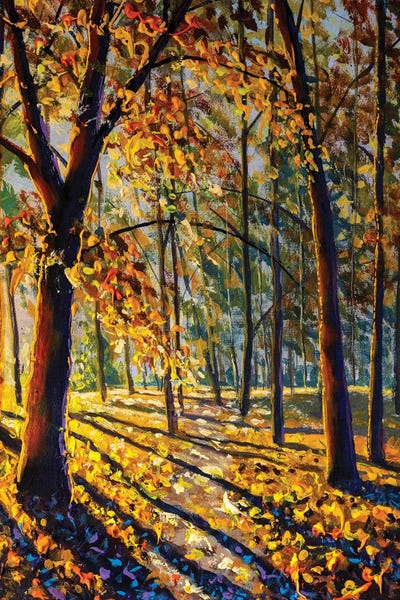 Valery Rybakow: Autumn Forest, Orange Leaves by Valery Rybakow