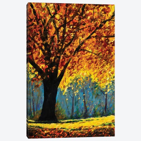Sunny Autumn Tree In Park Canvas Print #VRY711} by Valery Rybakow Canvas Art