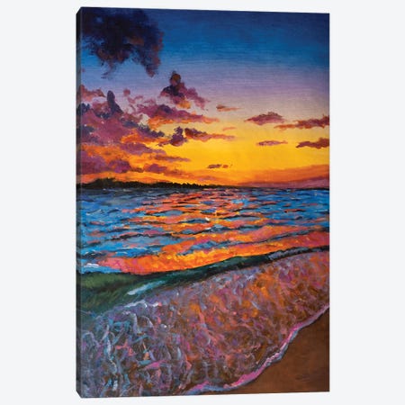 Beautiful Sunset Over The Sea Canvas Print #VRY714} by Valery Rybakow Art Print