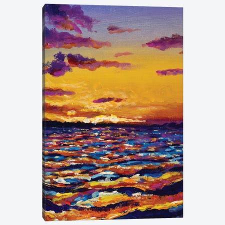 Sunset Over The Sea Canvas Print #VRY716} by Valery Rybakow Canvas Art Print
