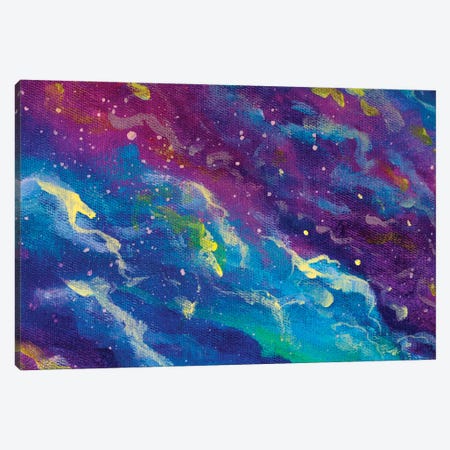 Cosmic Blue And Purple Clouds In The Universe Canvas Print #VRY726} by Valery Rybakow Canvas Wall Art