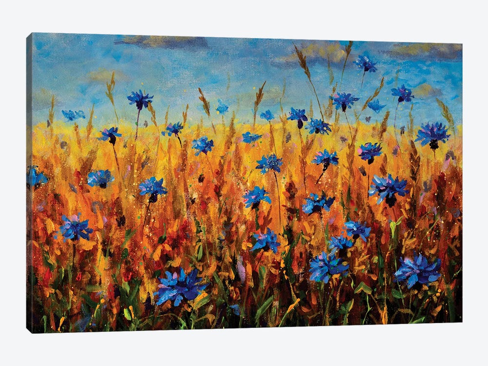Field Of Blue Flowers by Valery Rybakow 1-piece Canvas Wall Art