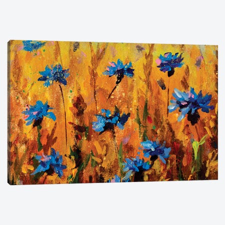 Blue Cornflowers Canvas Print #VRY732} by Valery Rybakow Canvas Art