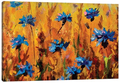 Blue Cornflowers Canvas Art Print