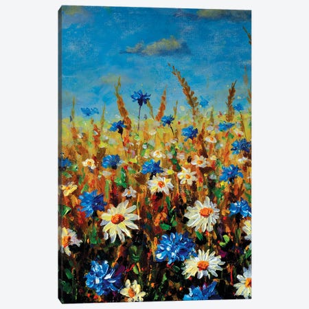 Beautiful Blooming Flowers Field Fine Art Canvas Print #VRY734} by Valery Rybakow Canvas Art Print
