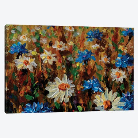 Blooming Flowers Field Fine Art Canvas Print #VRY735} by Valery Rybakow Canvas Art Print