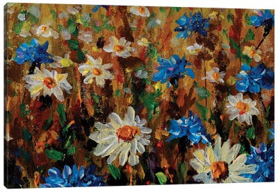 Blooming Flowers Field Fine Art Canvas Art Print - Daisy Art
