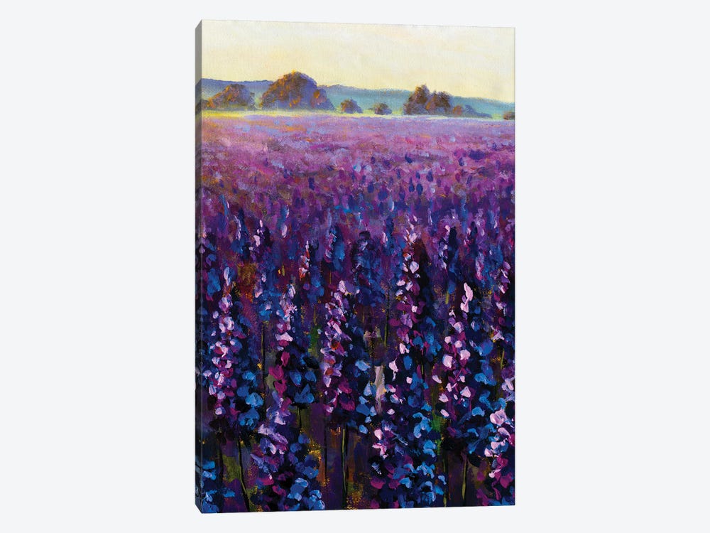Beautiful Field Purple Flowers by Valery Rybakow 1-piece Canvas Wall Art