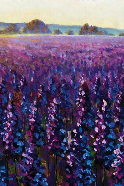 Giclee Features: Beautiful Field Purple Flowers by Valery Rybakow