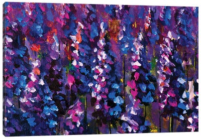Lavender Lupine Field Canvas Art Print - Lavender Art