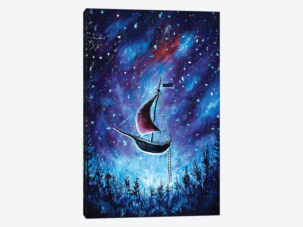 Pirate Ship In Cosmos by Valery Rybakow 1-piece Art Print