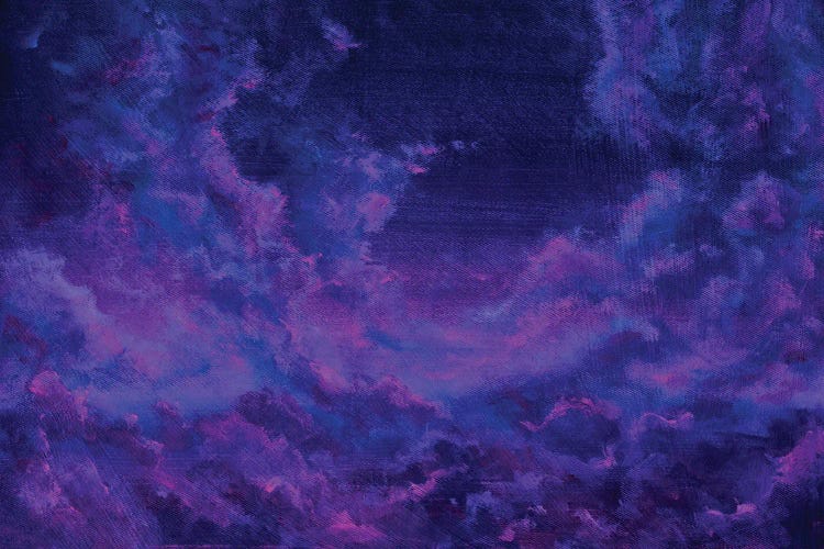 Velvet Violet Clouds In The Starry Night Sky