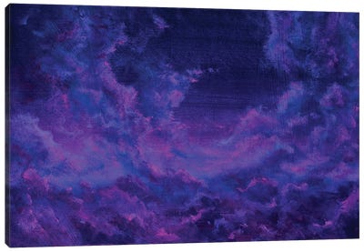 Velvet Violet Clouds In The Starry Night Sky Canvas Art Print - Valery Rybakow